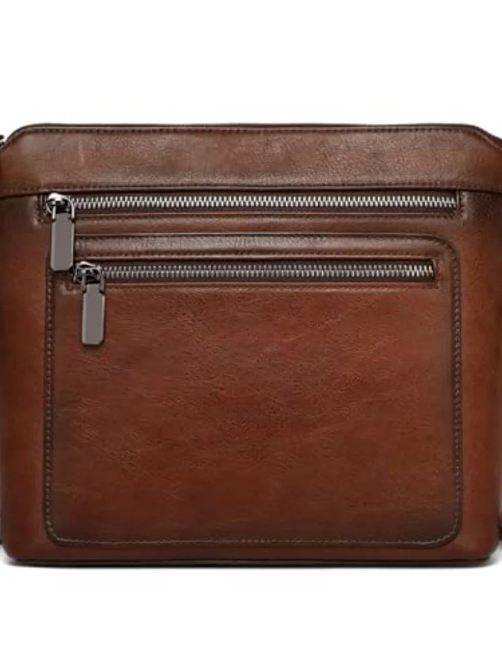 Genuine Leather Crossbody Bag with Multiple Pockets Satchel Purse